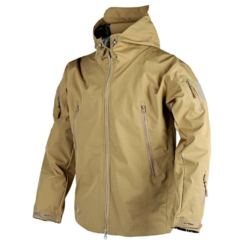 WW | Outdoor Jacket Waterproof Hood Zipper Pockets Adjustable Cuffs