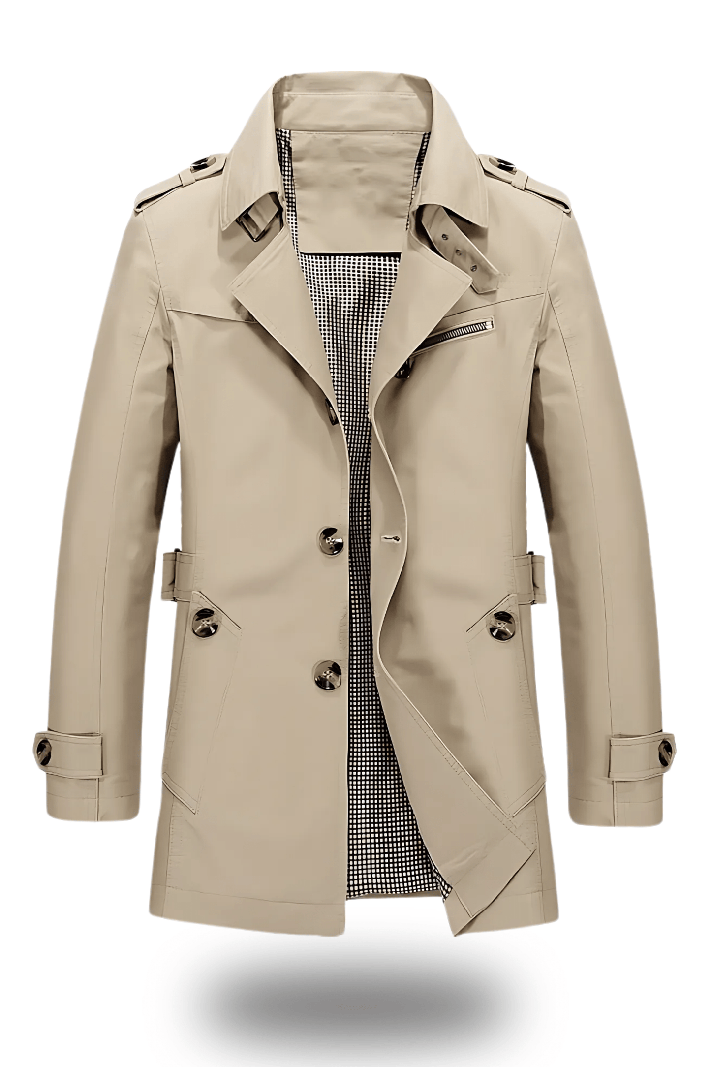 WW | Herren Doppelreiher Trenchcoat - Mittellang