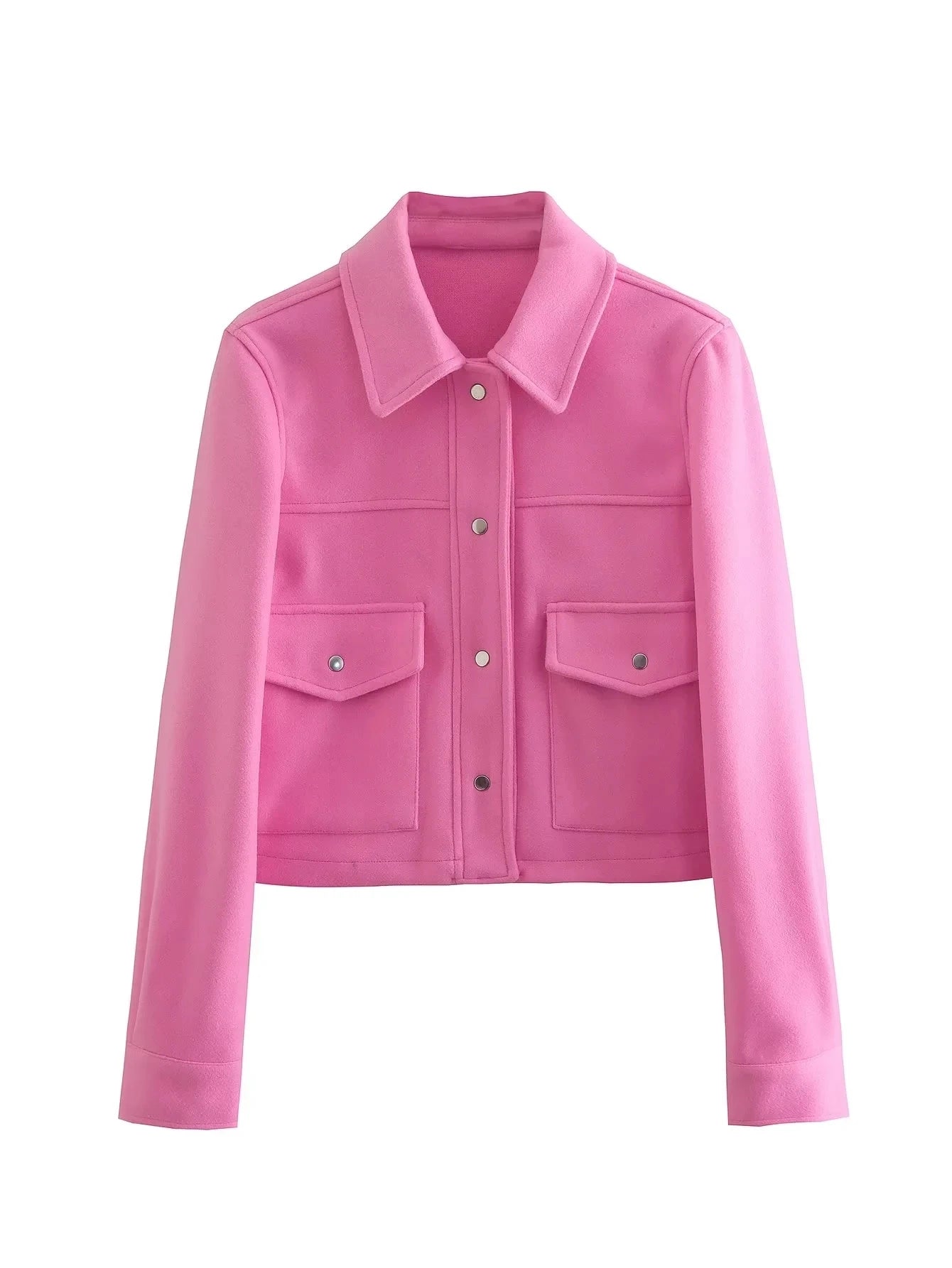 WW | Women's cropped jacket – tailored fit – wool blend – button fastening – utility style