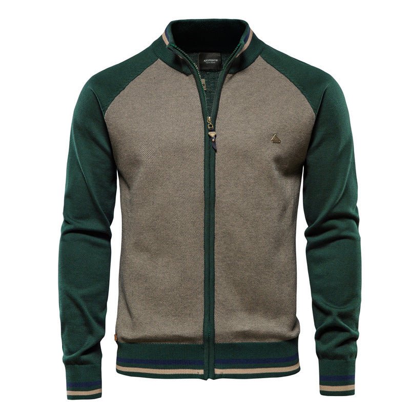 WW | Herren Strickjacke mit Reißverschluss - Farbblock