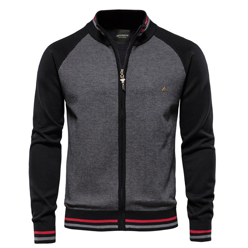WW | Herren Strickjacke mit Reißverschluss - Farbblock