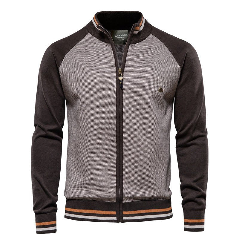 WW | Herren Strickjacke mit Reißverschluss - Farbblock