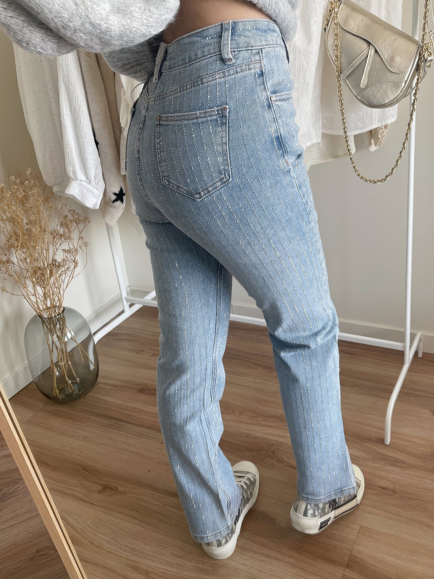 WW | Denim Sparkle Hose mit Glitzer