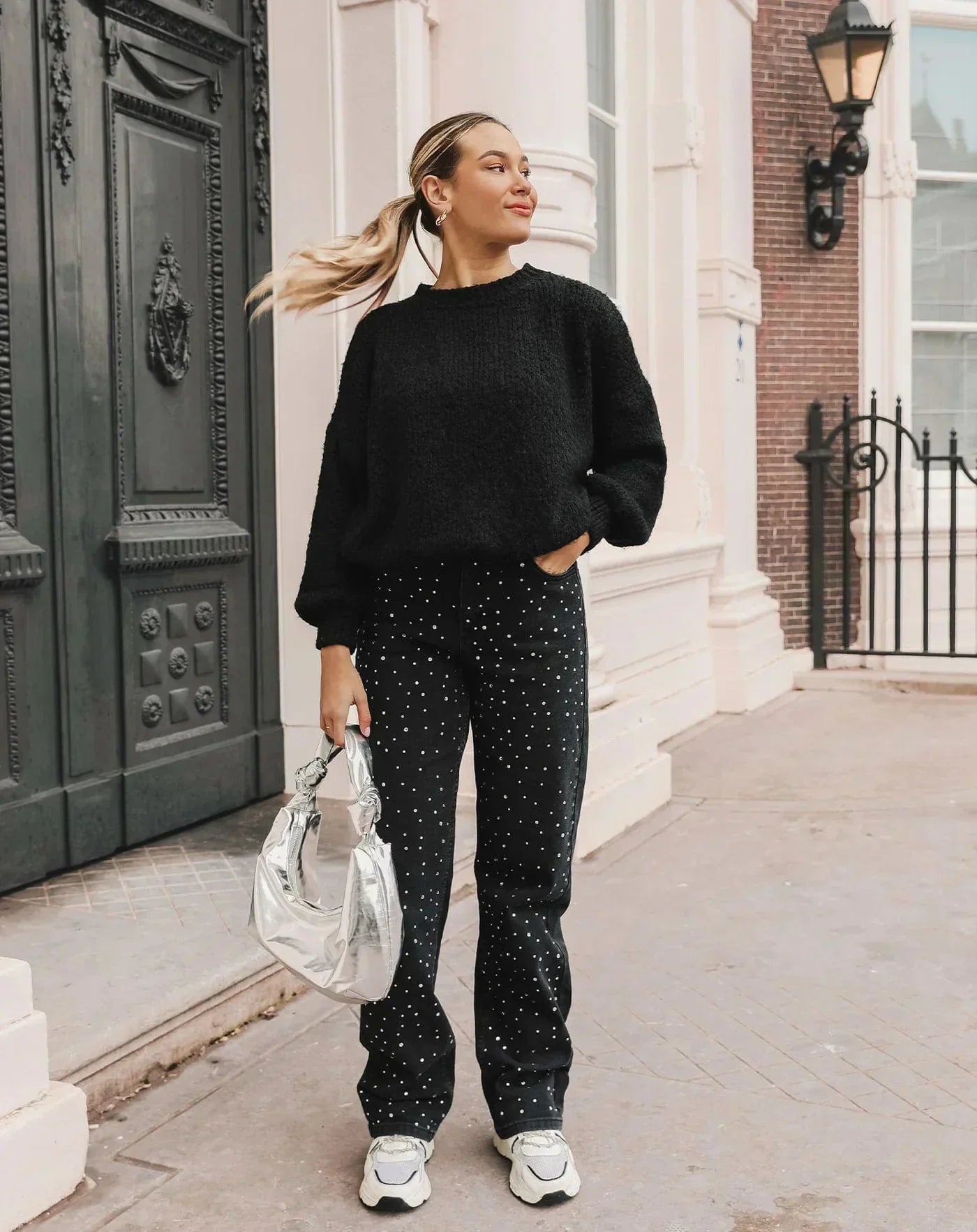 WW | Denim Sparkle Hose mit Glitzer