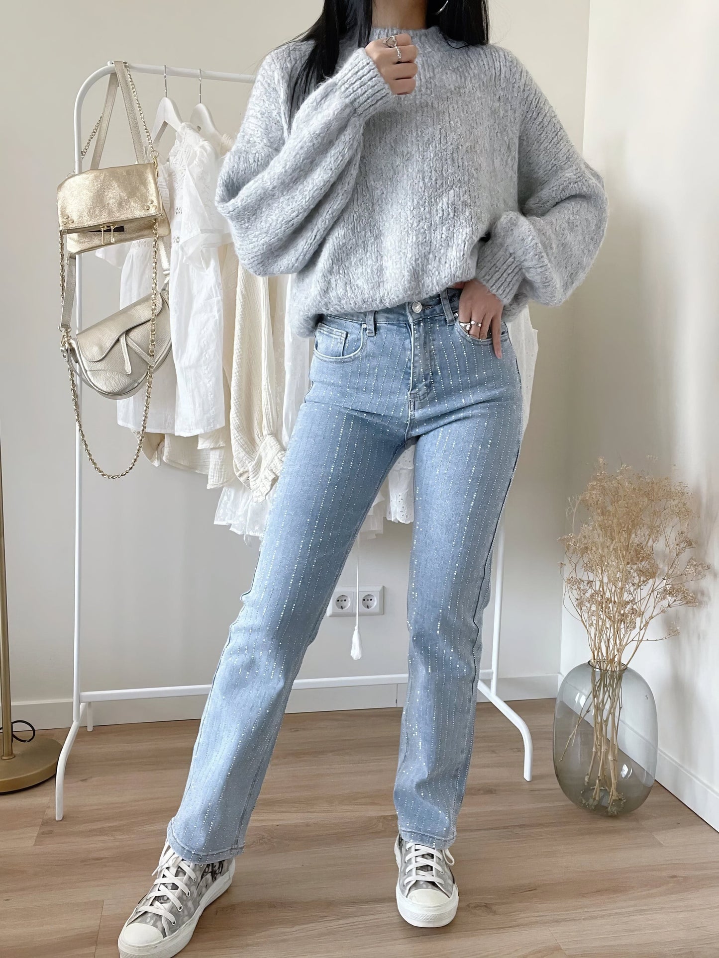 WW | Denim Sparkle Hose mit Glitzer