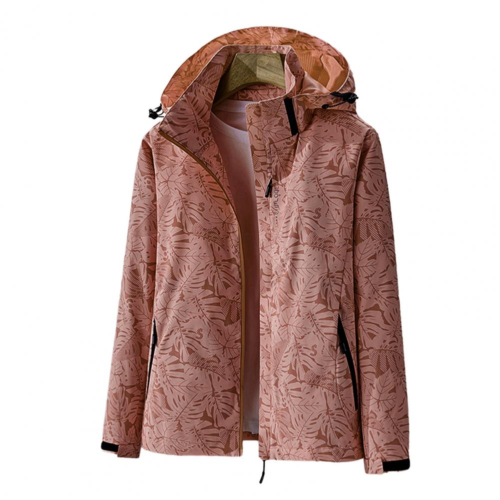WW | Women's waterproof outdoor jacket – lightweight with hood & floral pattern