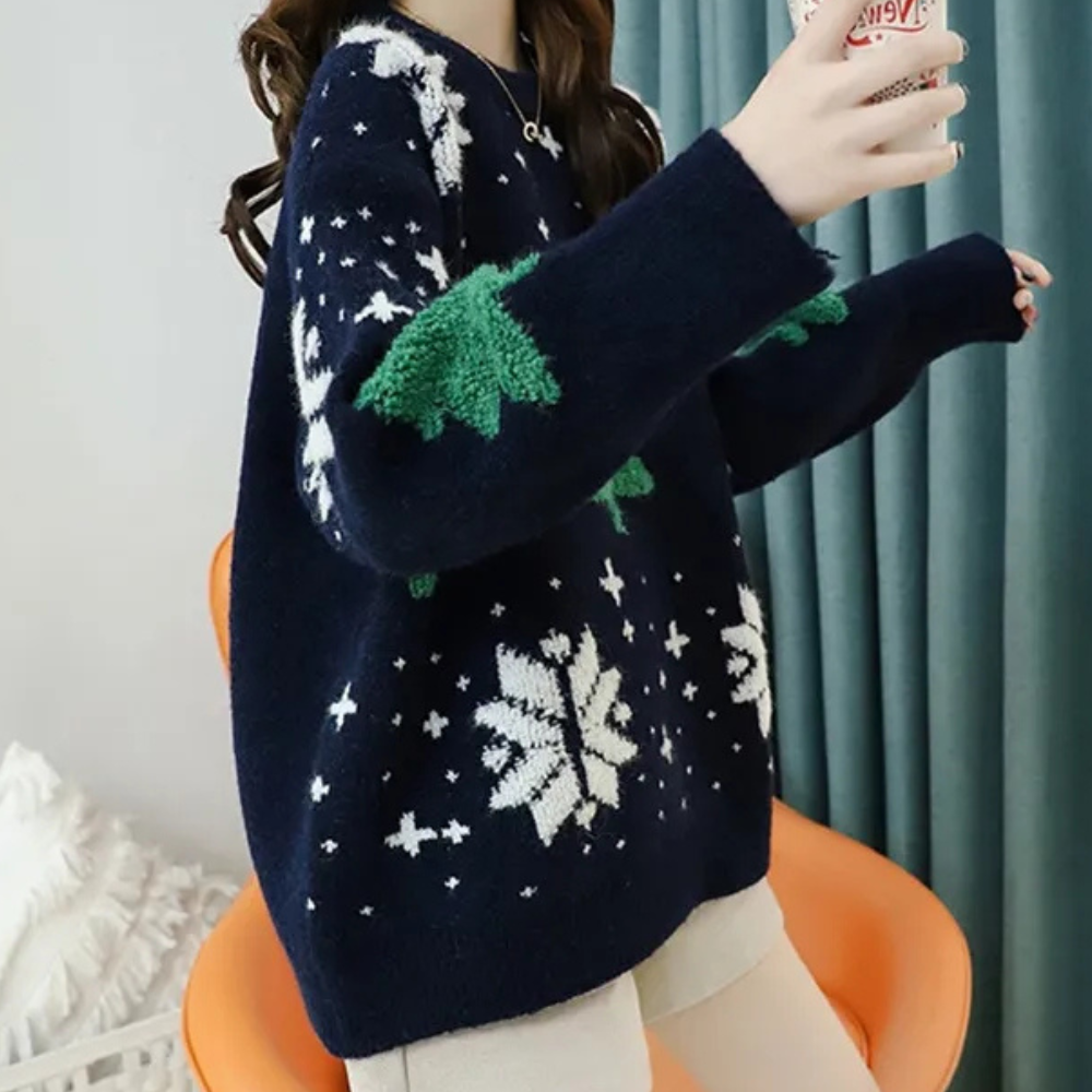 WW | Stylischer Weihnachtspulli Für Damen Mit Muster