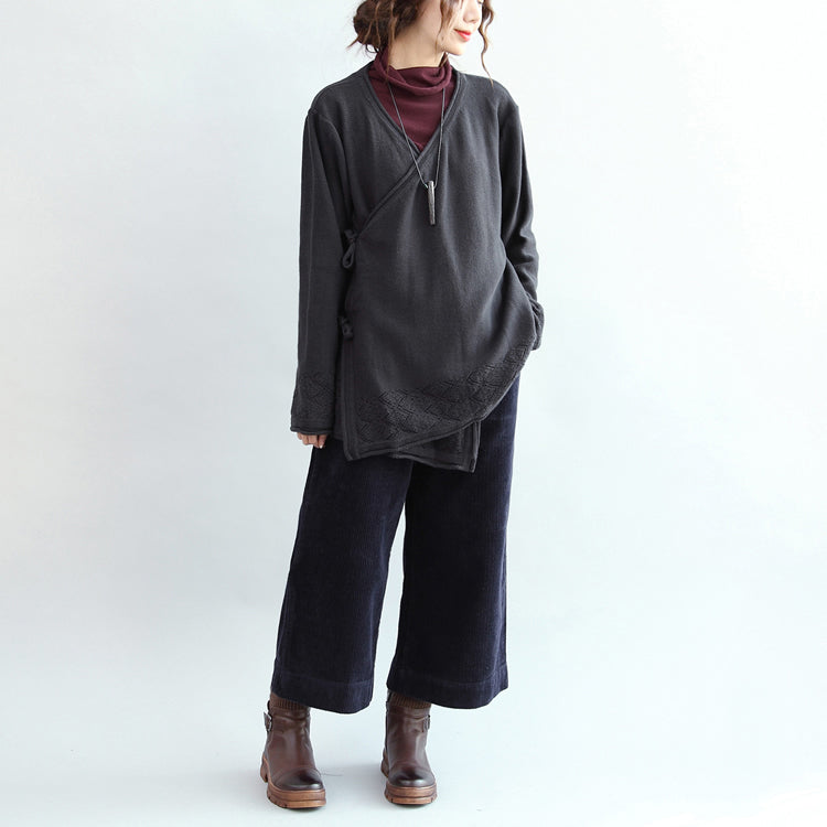 WW | Vintage Cotton Sweaters Cardigans Oversize Hem Holed-Knit Coats