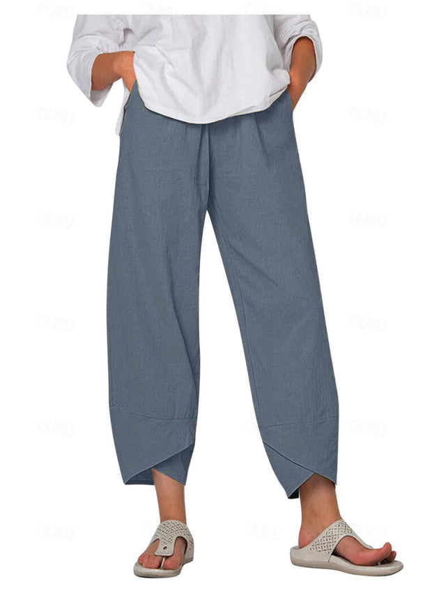 WW | Bequeme Weite Leinenhose für Damen