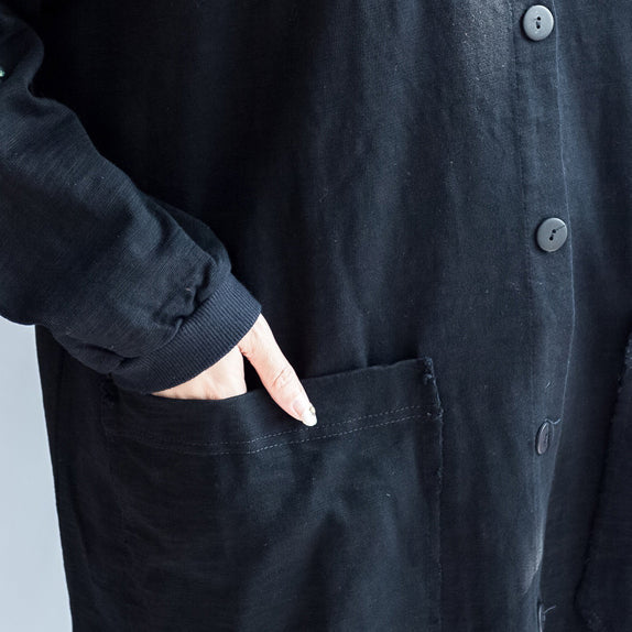 WW | Oversize-Patchwork grüne Drucke Baumwolle Outwear Taschen 2025 lässige Mäntel