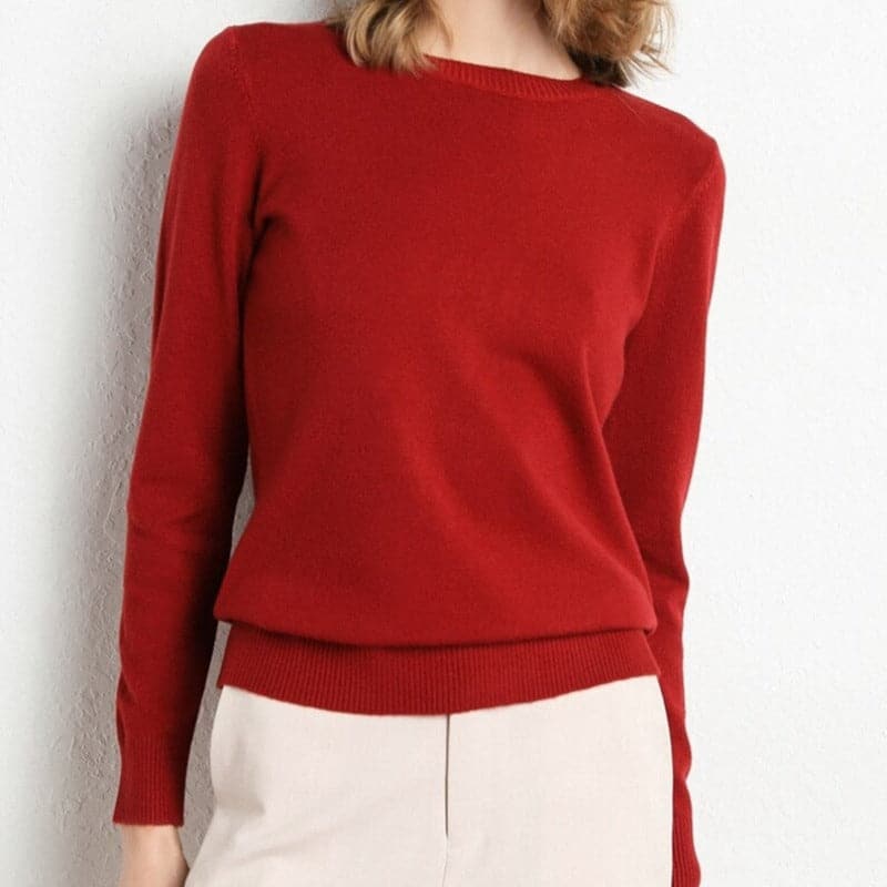 WW | Sweatshirt - Weiche Wollmischung - runder Ausschnitt - lange Ärmel - bequeme Passform