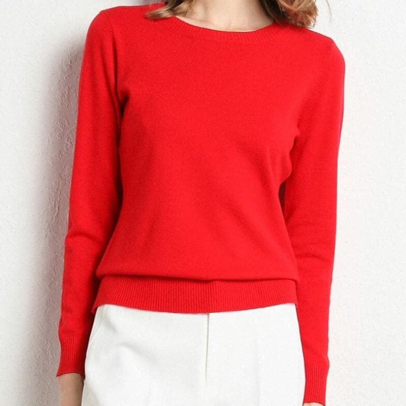 WW | Sweatshirt - Weiche Wollmischung - runder Ausschnitt - lange Ärmel - bequeme Passform