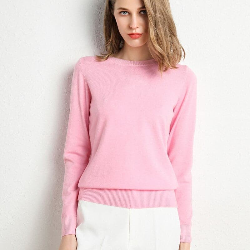 WW | Sweatshirt - Weiche Wollmischung - runder Ausschnitt - lange Ärmel - bequeme Passform