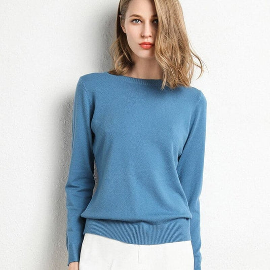 WW | Sweatshirt - Weiche Wollmischung - runder Ausschnitt - lange Ärmel - bequeme Passform