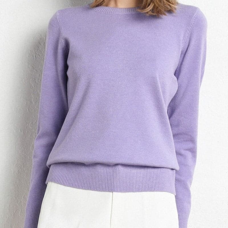 WW | Sweatshirt - Weiche Wollmischung - runder Ausschnitt - lange Ärmel - bequeme Passform