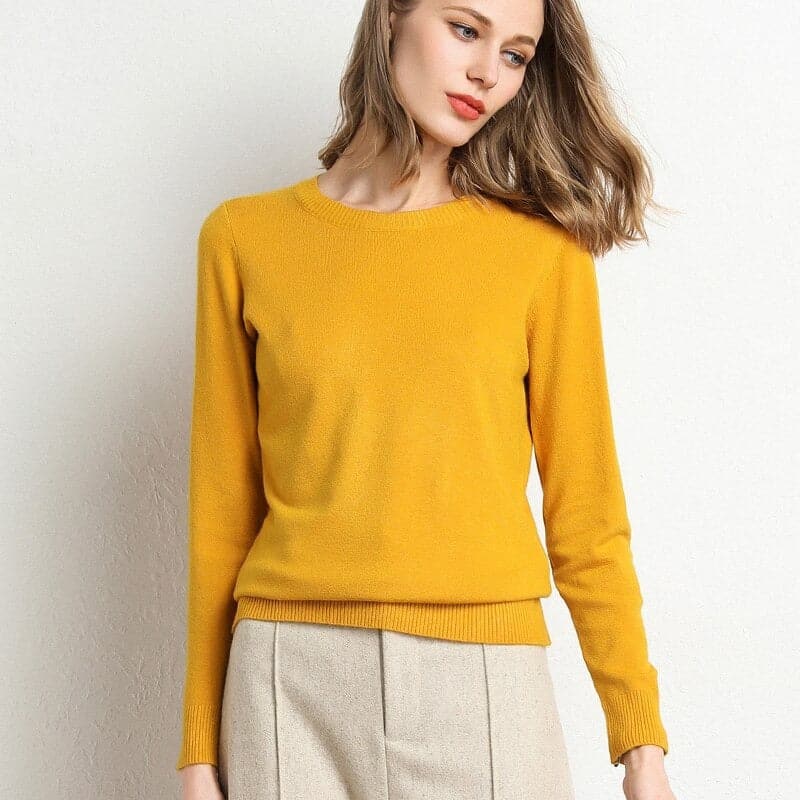 WW | Sweatshirt - Weiche Wollmischung - runder Ausschnitt - lange Ärmel - bequeme Passform