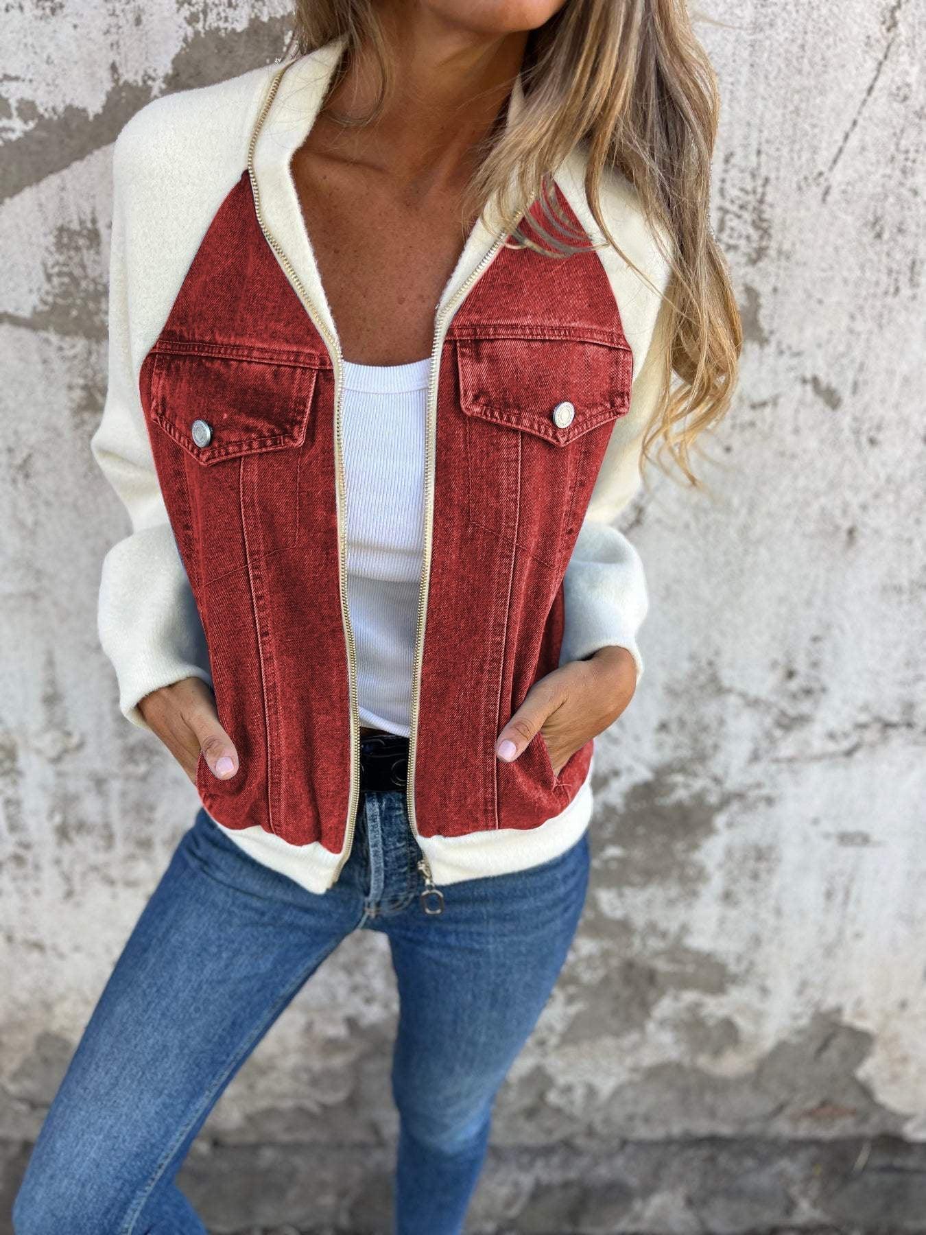 WW | Freizeitjacke mit V-Ausschnitt und Reißverschluss
