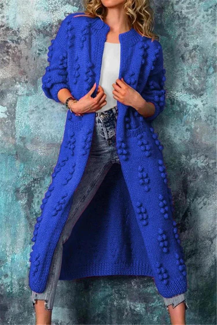 WW | Lange Strickjacke aus weichem und warmem Material mit Textur