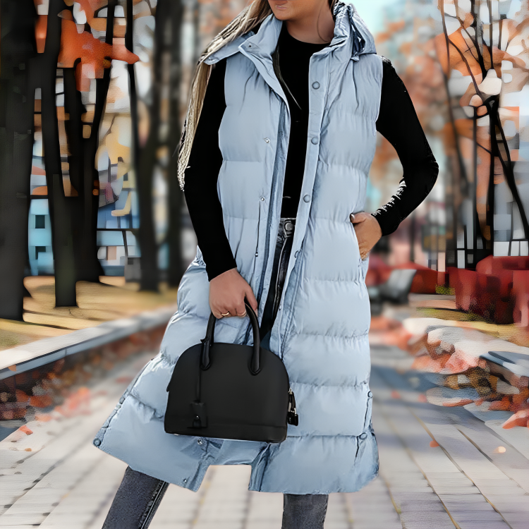 WW | Sleeveless Long Down Parka for Women - Perfect for Outdoor Activities
