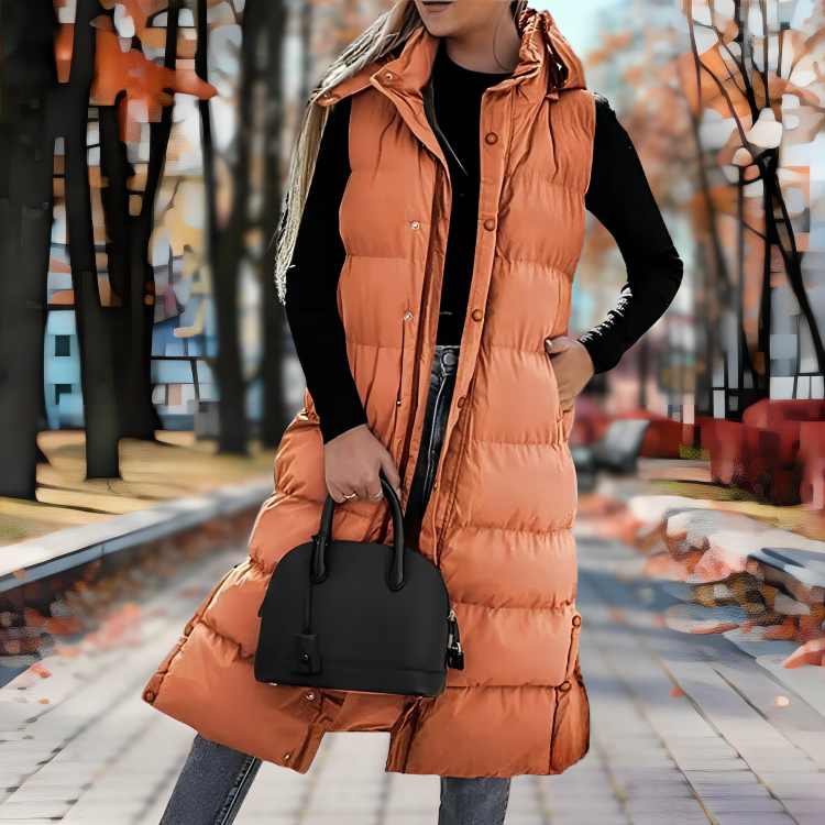 WW | Sleeveless Long Down Parka for Women - Perfect for Outdoor Activities