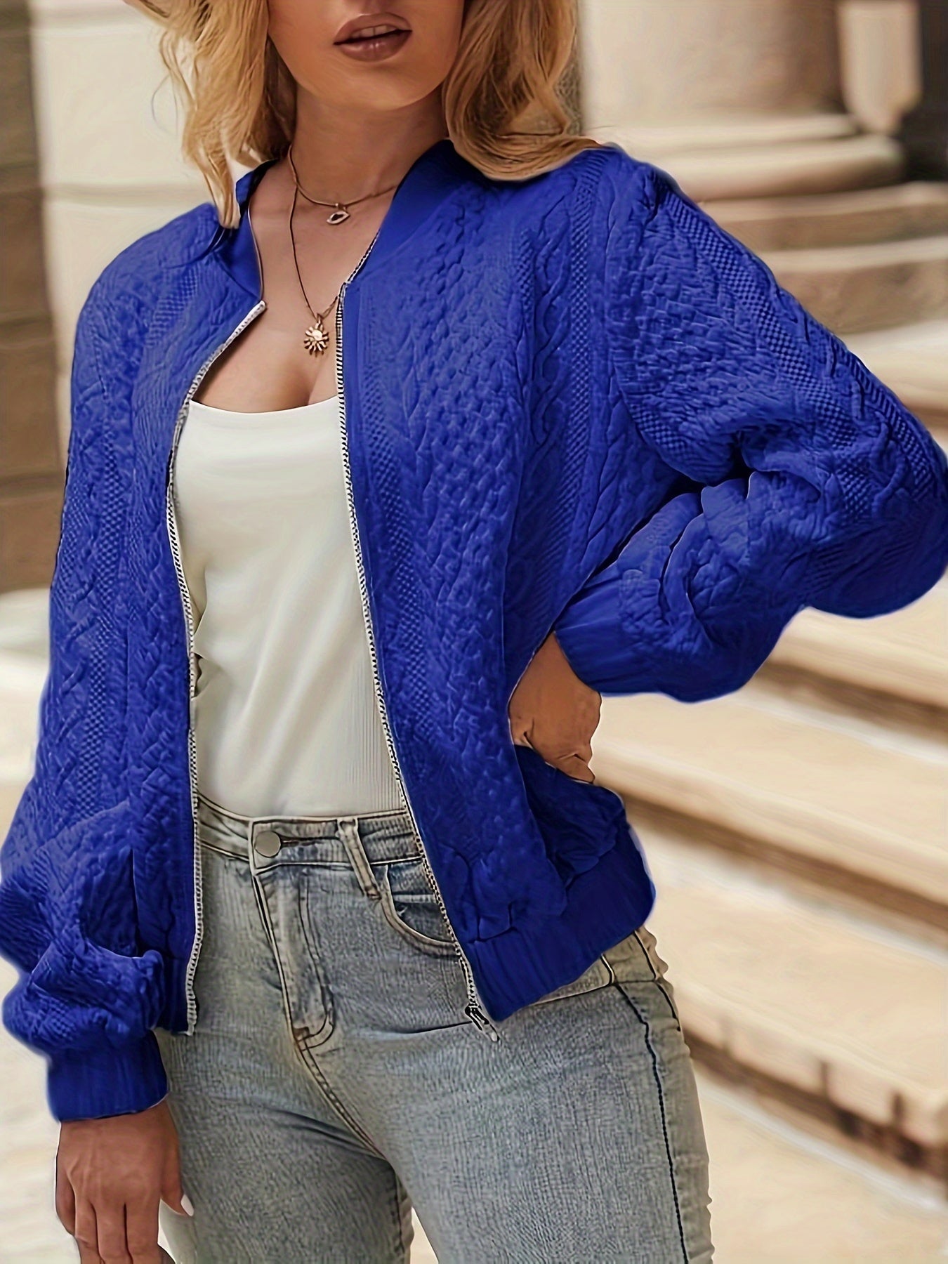 WW | Textured Bomber Jacket
