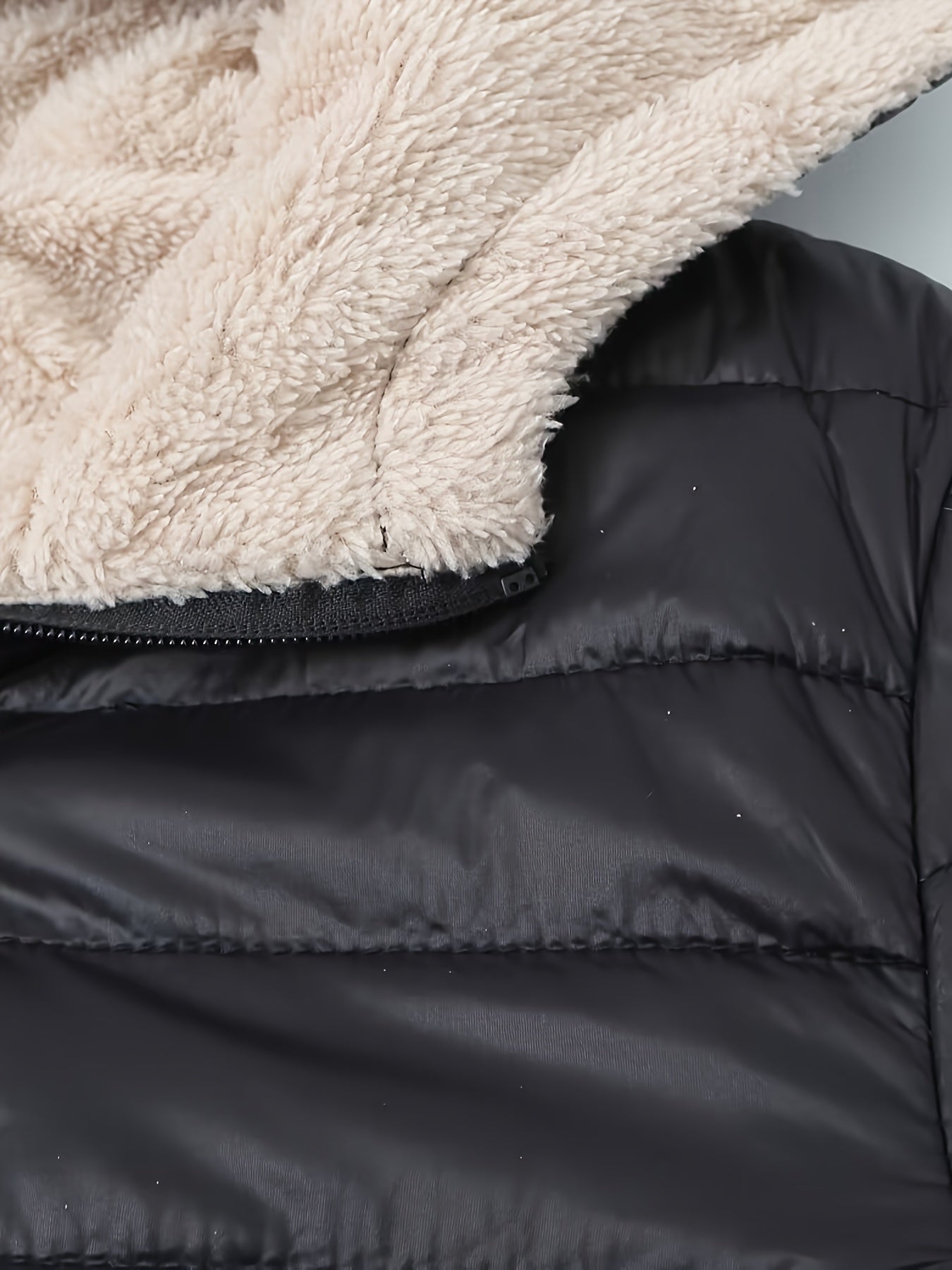 WW | Warm Puffer Jacket with Zip and Faux Fur Lining