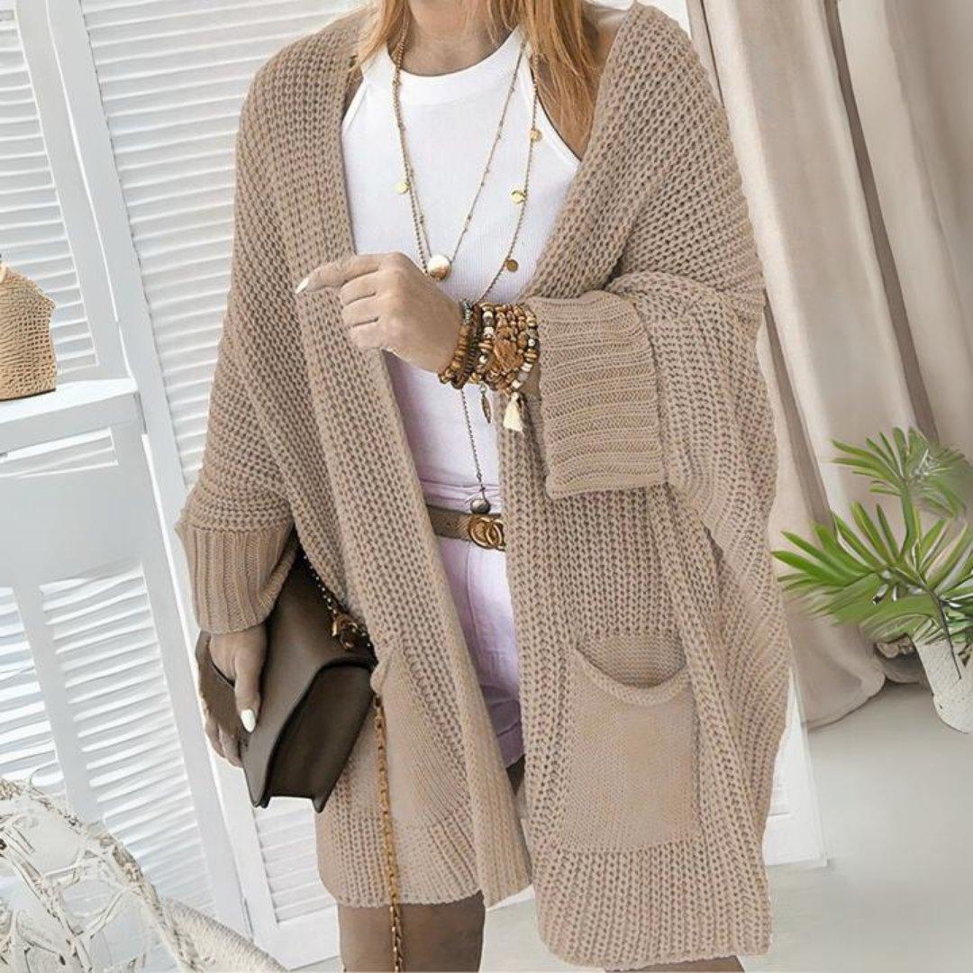 WW | Oversize-Strickjacke mit vorderen Taschen