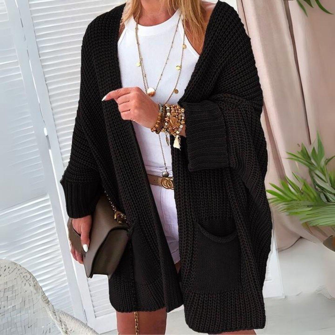 WW | Oversize-Strickjacke mit vorderen Taschen
