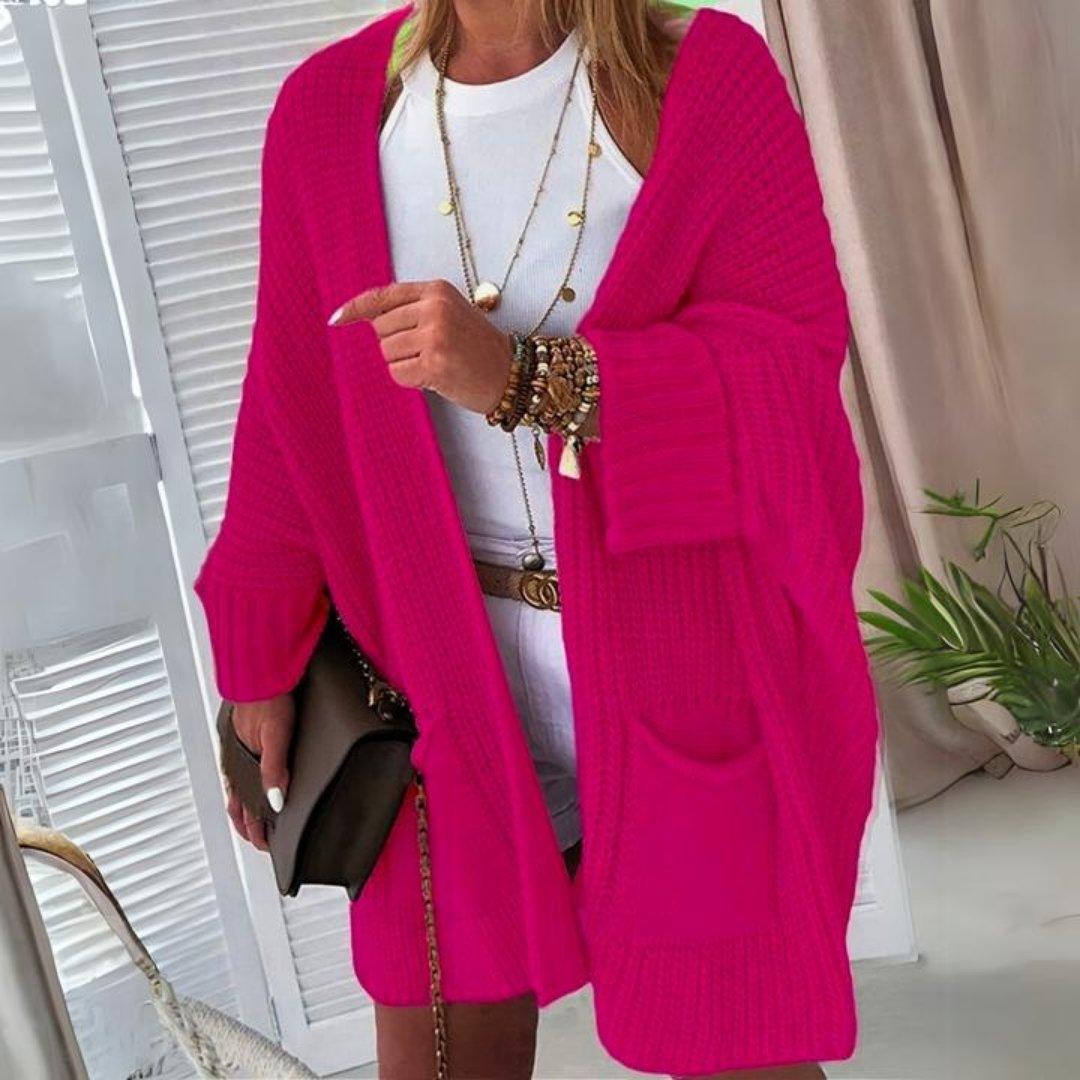 WW | Oversize-Strickjacke mit vorderen Taschen