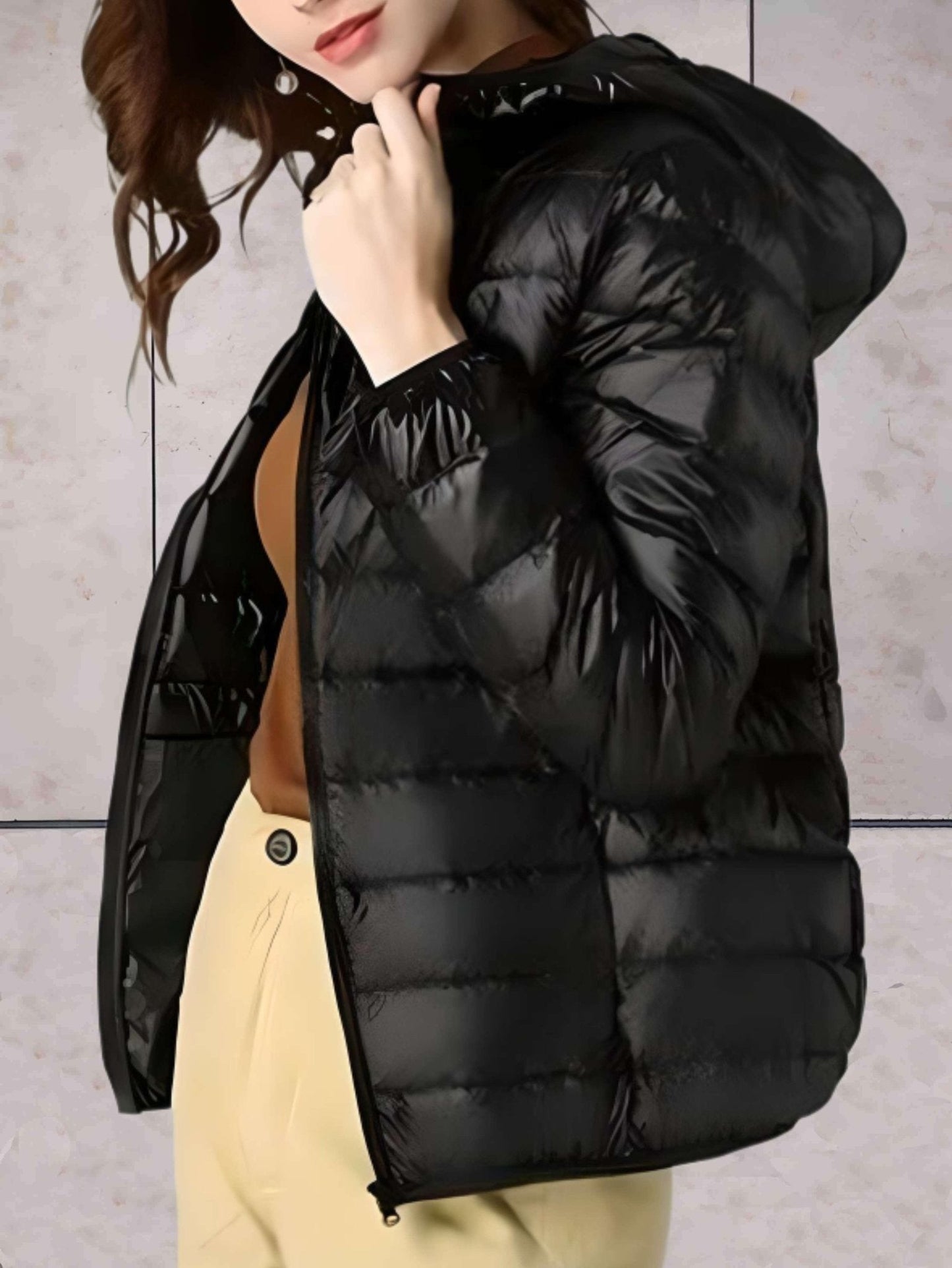 WW | Kapuzen-Pufferjacke - Packbares Design - Winterwärme - Lässige Alltagskleidung