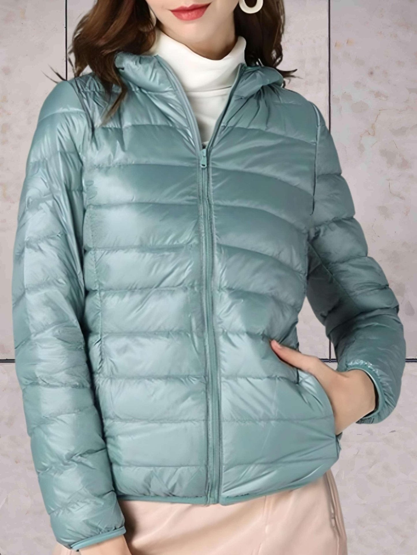 WW | Kapuzen-Pufferjacke - Packbares Design - Winterwärme - Lässige Alltagskleidung