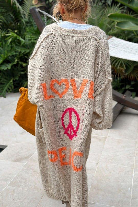 WW | Bequeme Oversized-Weste mit "Love & Peace"-Druck