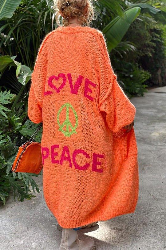 WW | Bequeme Oversized-Weste mit "Love & Peace"-Druck