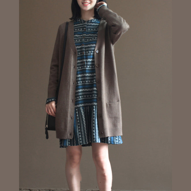 WW | Vintage Rabbit Wool Blend Sweater Jackets Plus Size Casual Long Sleeve Knitted Cardigans
