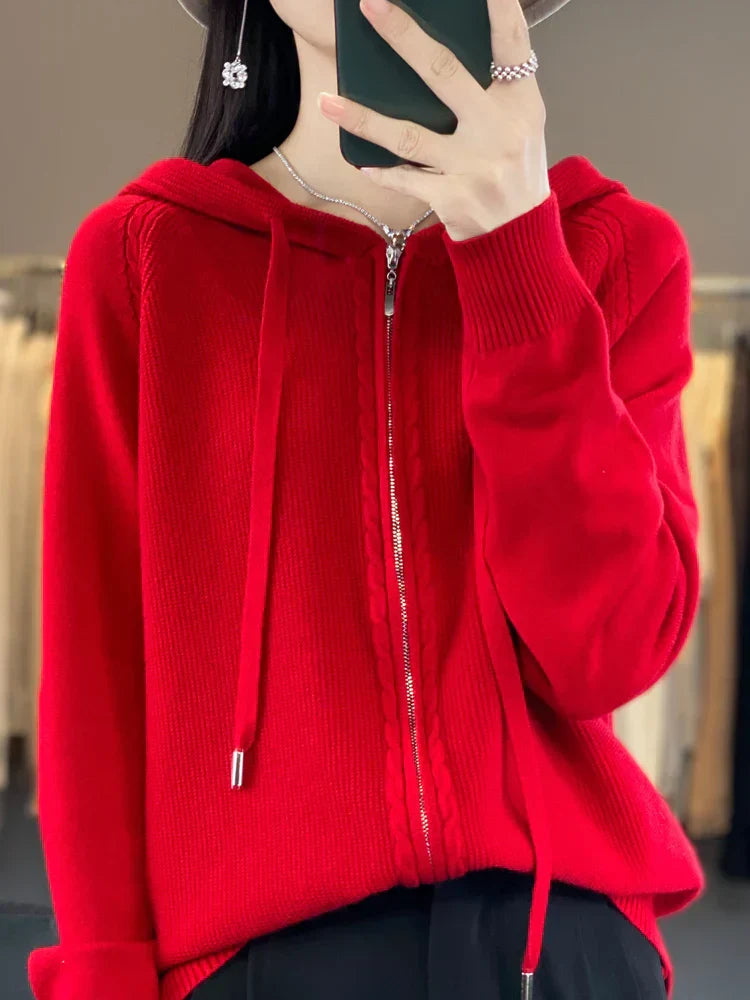 WW | Luxuriöser Kapuzen-Cardigan
