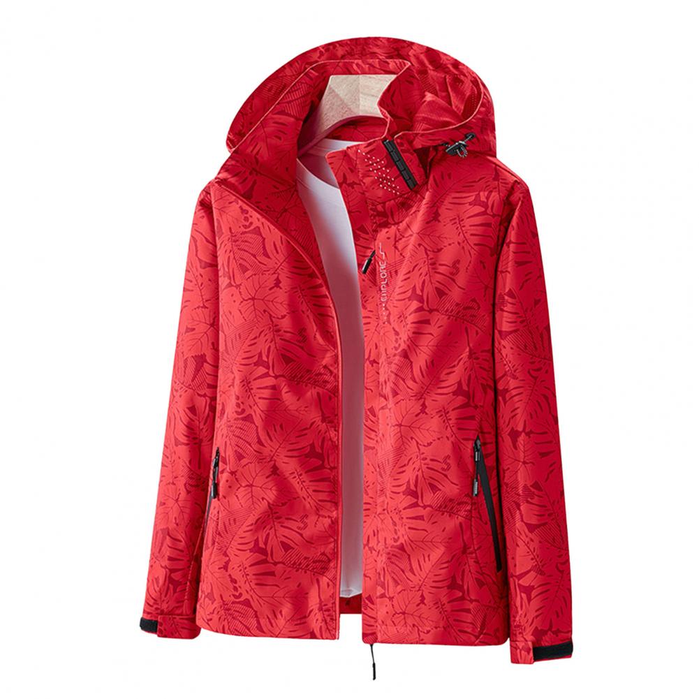 WW | Women's waterproof outdoor jacket – lightweight with hood & floral pattern