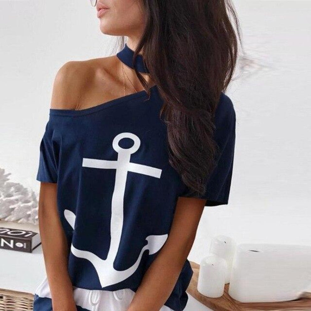 WW | Off Shoulder Top Und Rock Kleid Batwing Ärmel