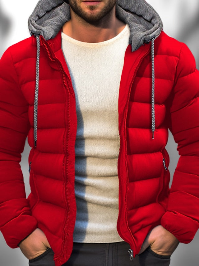 WW | Herren Winter Daunenjacke - Mit Kapuze & Reißverschluss