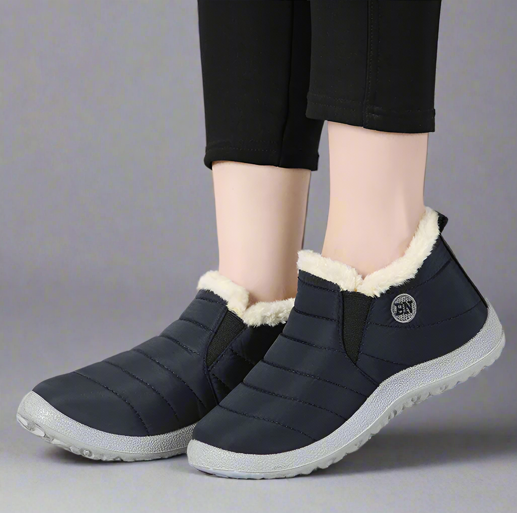 WW | Women's Winter Ankle Boots with Warm Lining - Non-Slip Snow Boots for Cold Days