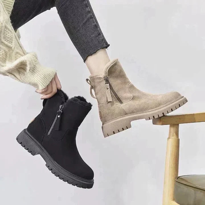 WW | Chic Ankle Boots with Suede Look and Cozy Faux Fur Lining