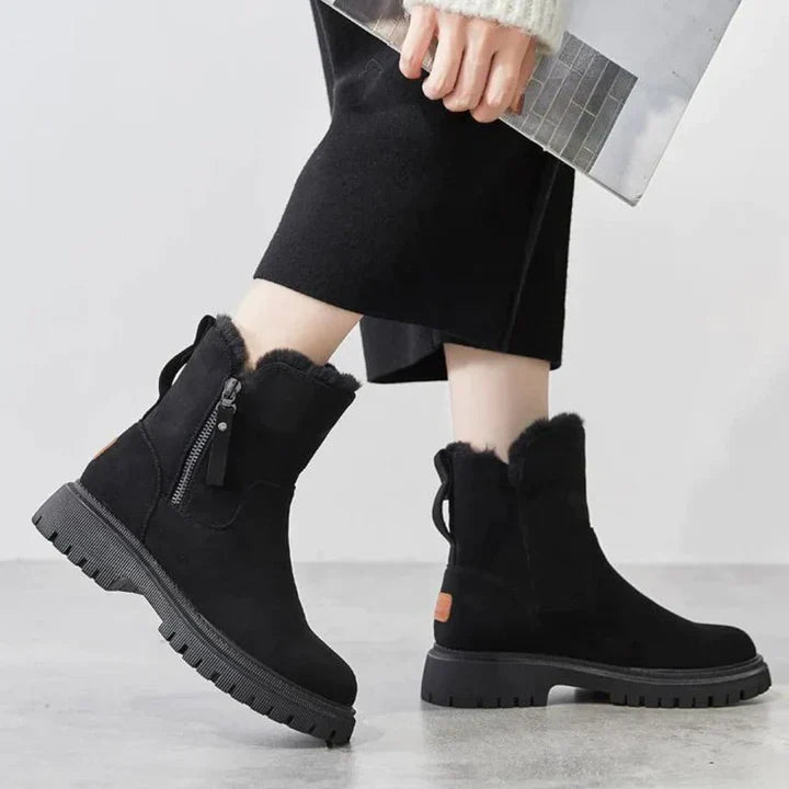 WW | Chic Ankle Boots with Suede Look and Cozy Faux Fur Lining