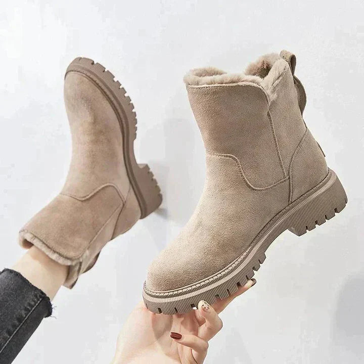 WW | Chic Ankle Boots with Suede Look and Cozy Faux Fur Lining