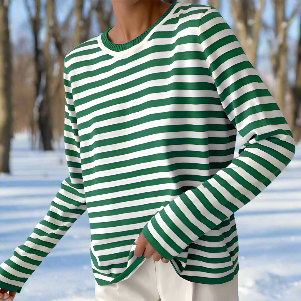 WW | Langarm-T-Shirt - Gestreift - Rundhals - Relaxed Fit - Atmungsaktive Baumwolle