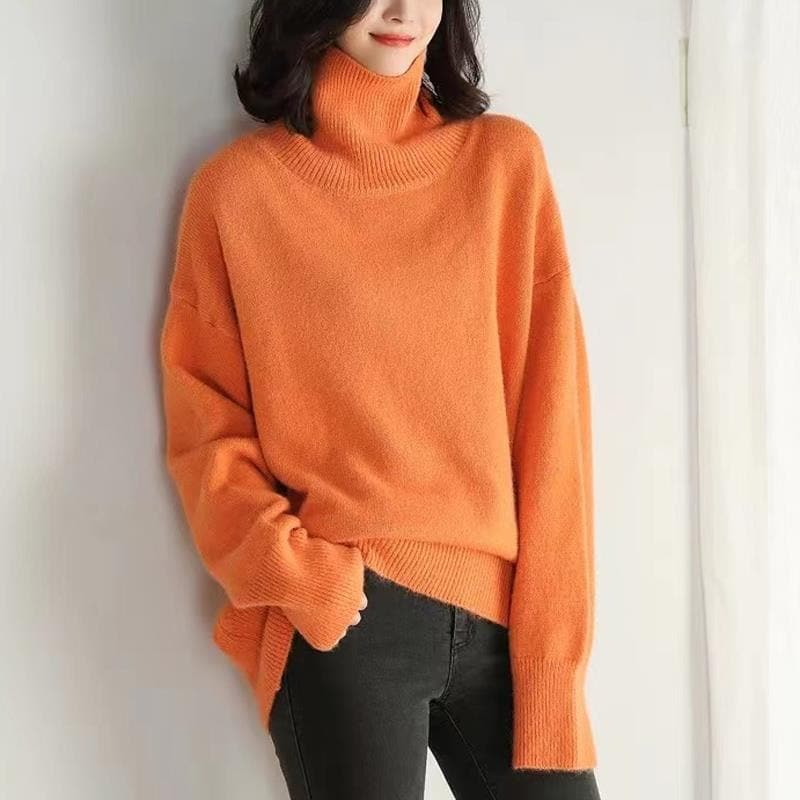WW | Strickpullover - Rollkragen - Lässige Passform - Weich und Warm - Lange Ärmel