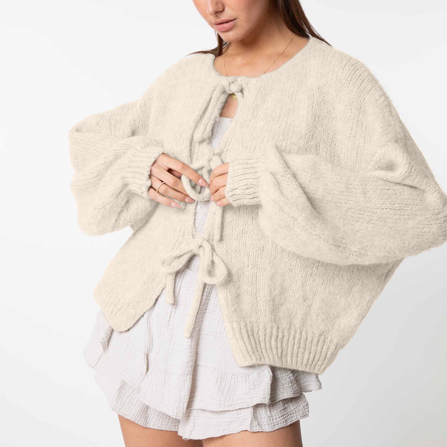 WW | Strickjacke Mit Schleifen