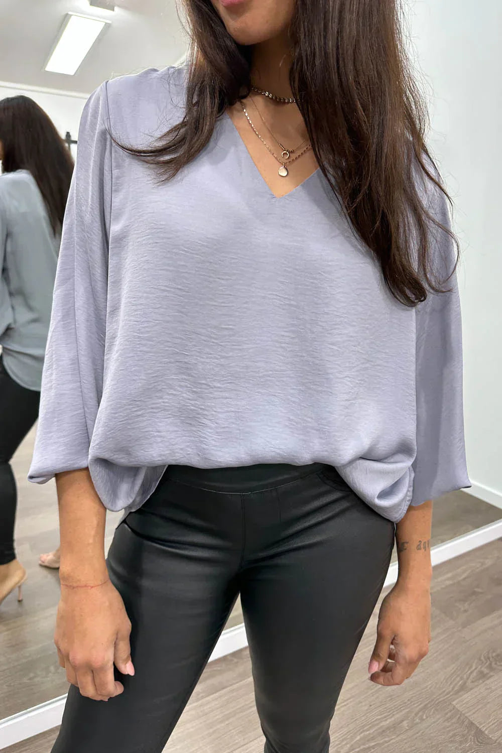 WW | Women's Blouse With Modern V-Neck