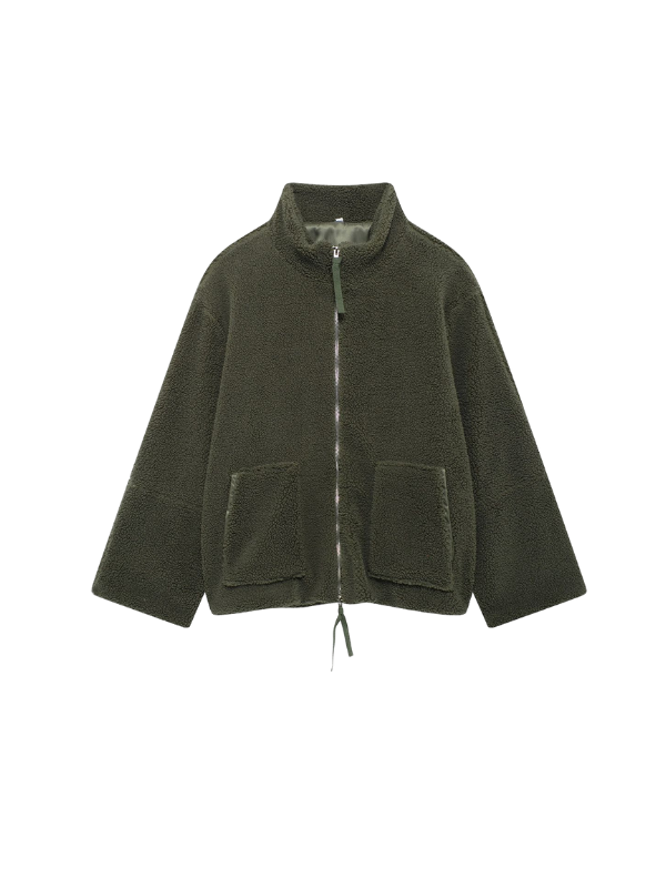 WW | Oversized Zip-Up Winter Jacket with High Collar Design