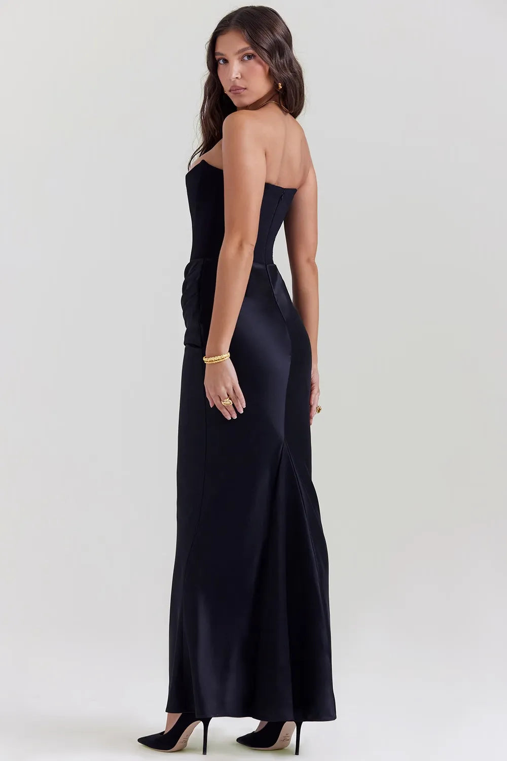 Victoria Noir | Elegantes Schwarzes Maxikleid