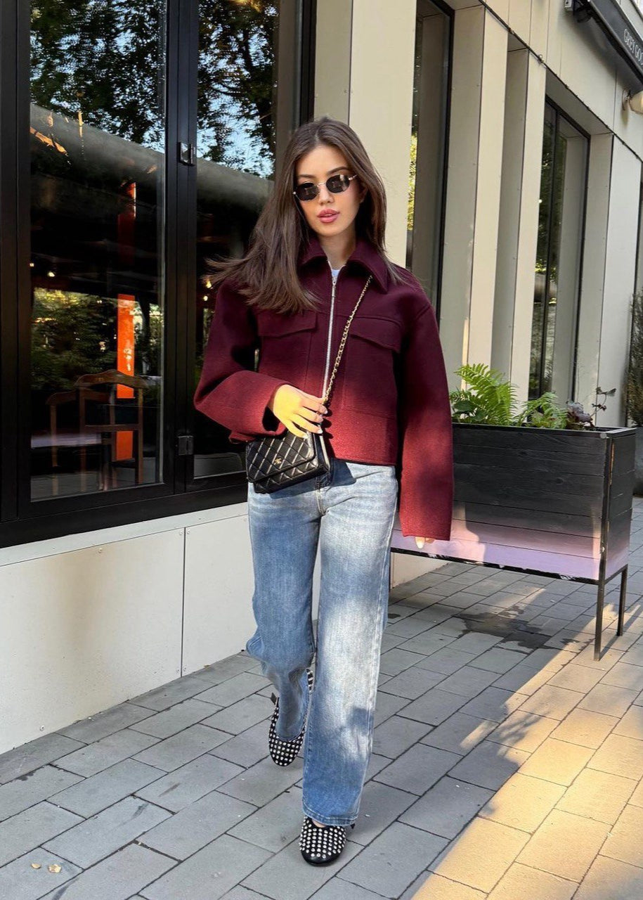 WW | City Zip Jacket – Boxy Wool Blend Fit