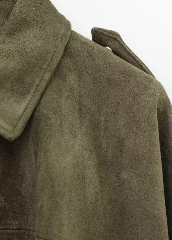 WW | Übergroße Wildleder Zip-Jacke